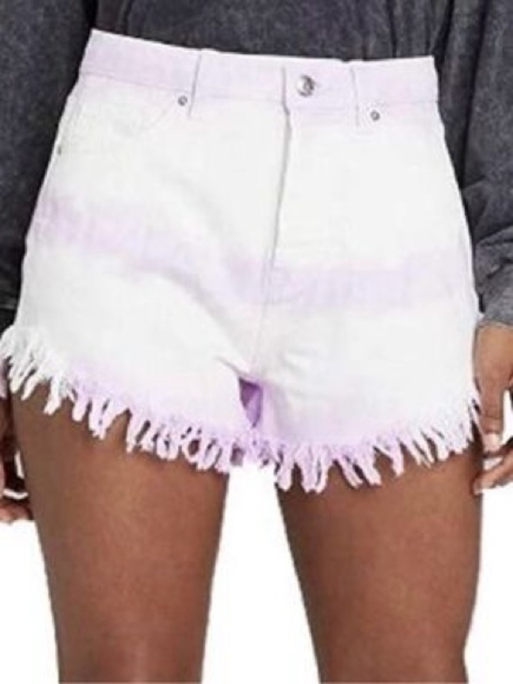 Wild Fable High Rise Button Fly Dip Dyed Shorts Purple  00 NWT